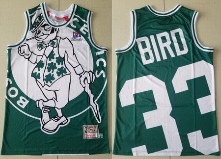 Men's Boston Celtics #33 Larry Bird Green Hollywood Classic Printed Jersey