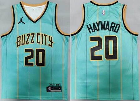 Men's Charlotte Hornets #20 Gordon Hayward Green 2021 City Icon Swingman Jersey