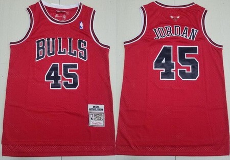 Men's Chicago Bulls #45 Michael Jordan Red 1984 Throwback Swingman Jersey