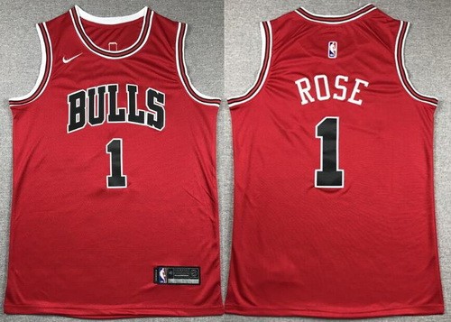 Men's Chicago Bulls #1 Derrick Rose Red Icon Swingman Jersey