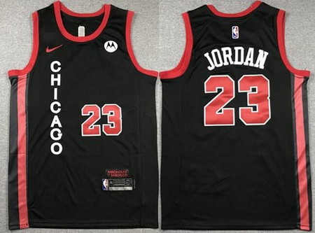 Men's Chicago Bulls #23 Michael Jordan Black 2023 City Icon Sponsor Swingman Jersey