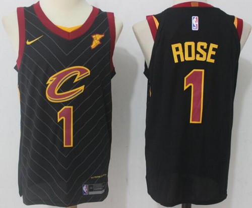 Men's Cleveland Cavaliers #1 Derrick Rose Black Nike Swingman Jersey