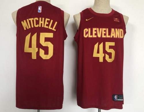 Men's Cleveland Cavaliers #45 Donovan Mitchell Red Icon Sponsor Swingman Jersey