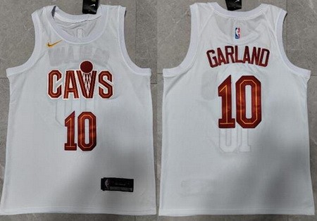 Men's Cleveland Cavaliers #10 Darius Garland White Icon Swingman Jersey