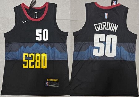 Men's Denver Nuggets #50 Aaron Gordon Black 2023 City Icon Swingman Jersey