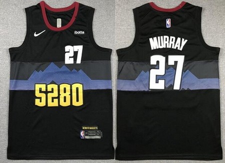 Men's Denver Nuggets #27 Jamal Murray Black 2023 City Icon Sponsor Swingman Jersey