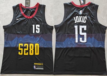 Men's Denver Nuggets #15 Nikola Jokic Black 2023 City Icon Swingman Jersey