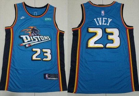 Men's Detroit Pistons #23 Jaden Ivey Blue Classic Icon Sponsor Swingman Jersey