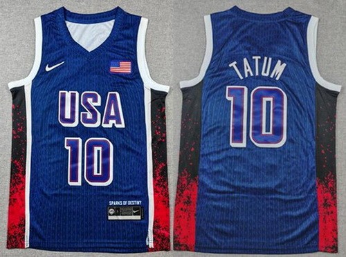 Men's Dream 16 USA #10 Jayson Tatum Navy 2024 Swingman Jersey