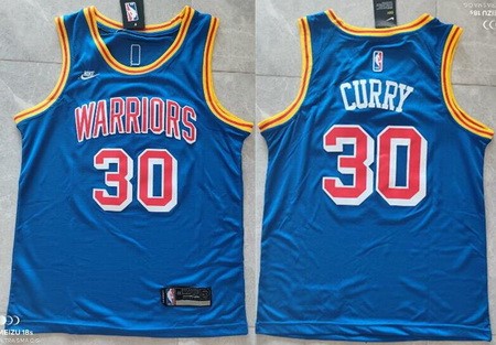 Men's Golden State Warriors #30 Stephen Curry Blue Classic 2021 Icon Swingman Jersey