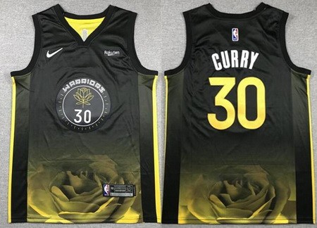 Men's Golden State Warriors #30 Stephen Curry Black 2022 City Icon Sponsor Swingman Jersey