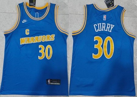 Men's Golden State Warriors #30 Stephen Curry Blue Classic 2022 Icon Swingman Jersey