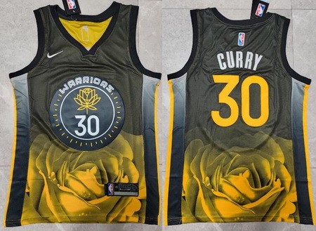 Men's Golden State Warriors #30 Stephen Curry Black City Icon Swingman Jersey