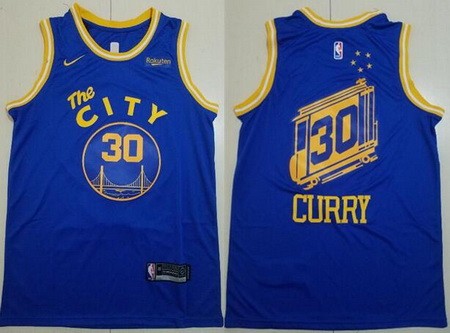 Men's Golden State Warriors #30 Stephen Curry Blue Classic Icon Sponsor Swingman Jersey