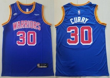 Men's Golden State Warriors #30 Stephen Curry Blue Classic 2021 Icon Sponsor Swingman Jersey