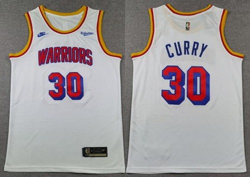 Men's Golden State Warriors #30 Stephen Curry White Classics Sponsor Swingman Jersey