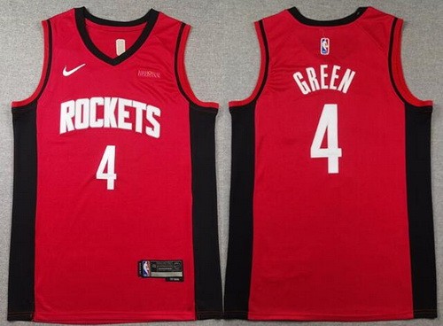 Men's Houston Rockets #4 Jalen Green Red Sponsor Swingman Jersey