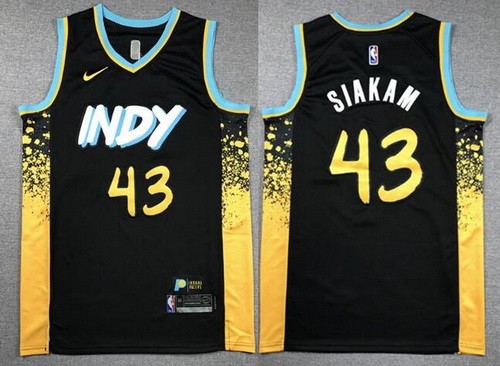 Men's Indiana Pacers #43 Pascal Siakam Black 2023 City Icon Swingman Jersey