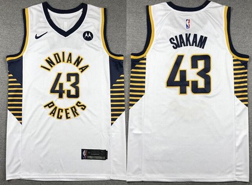 Men's Indiana Pacers #43 Pascal Siakam White Icon Sponsor Swingman Jersey