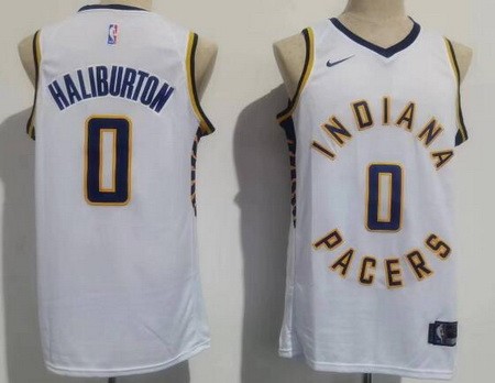 Men's Indiana Pacers #0 Tyrese Haliburton White Icon Swingman Jersey