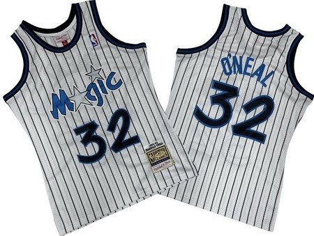 Men's Orlando Magic #32 Shaquille O'Neal White 1993 Throwback Swingman Jersey