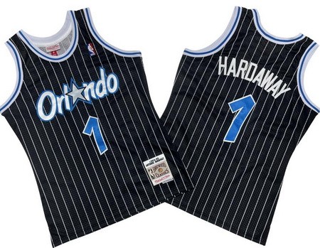 Men's Orlando Magic #1 Penny Hardaway Black 1994 Throwback Swingman Jersey