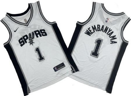 Men's San Antonio Spurs #1 Victor Wembanyama White Icon Swingman Jersey