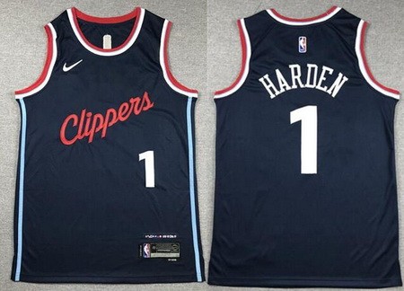 Men's Los Angeles Clippers #1 James Harden Navy 2023 Icon Swingman Jersey