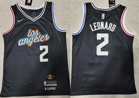 Men's Los Angeles Clippers #2 Kawhi Leonard Black 2022 City Icon Swingman Jersey