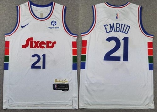 Men's Philadelphia 76ers #21 Joel Embiid White 2024 City Swingman Jersey