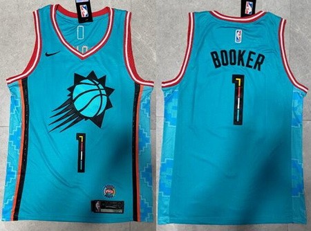 Men's Phoenix Suns #1 Devin Booker Blue 2022 City Icon Swingman Jersey