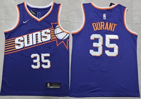 Men's Phoenix Suns #35 Kevin Durant Purple Icon Swingman Jersey