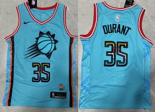 Men's Phoenix Suns #35 Kevin Durant Blue 2022 City Icon Swingman Jersey