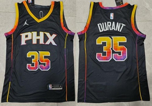 Men's Phoenix Suns #35 Kevin Durant Black Statement Icon Swingman Jersey