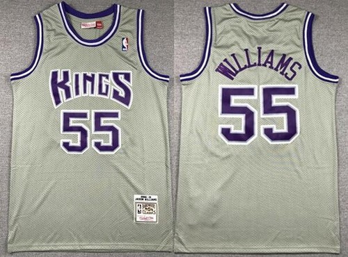 Men's Sacramento Kings #55 Jason Williams Gray 2000 Throwback Swingman Jersey