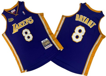 Men's Los Angeles Lakers #8 Kobe Bryant Purple 2000 Finals Swingman Jersey