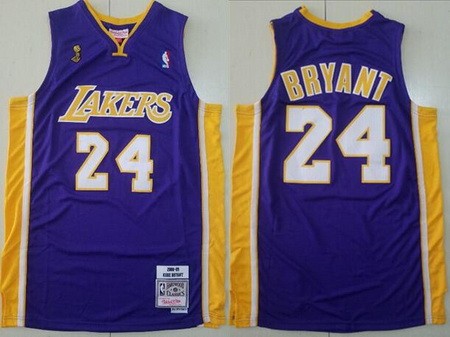 Men's Los Angeles Lakers #24 Kobe Bryant Purple 2009 Champions Swingman Jersey