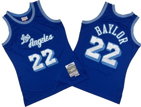 Men's Los Angeles Lakers #22 Elgin Baylor Blue 1960 Throwback Swingman Jersey