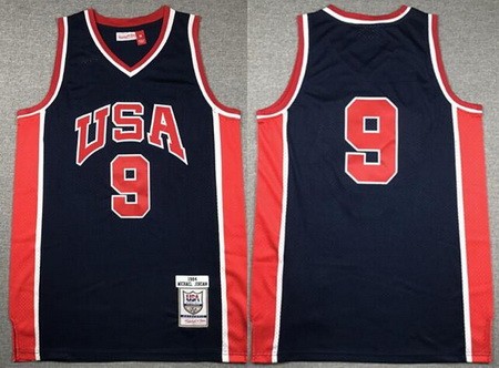 Men's USA #9 Michael Jordan Navy 1984 Olympic Swingman Jersey