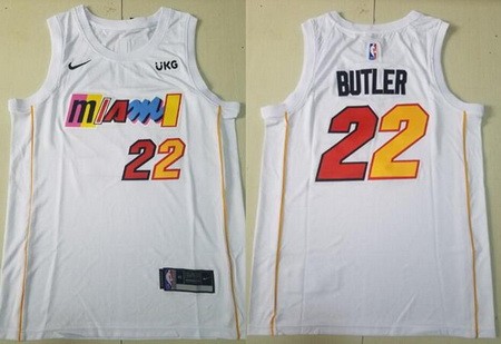 Men's Miami Heat #22 Jimmy Butler White 2022 City Icon Sponsor Swingman Jersey