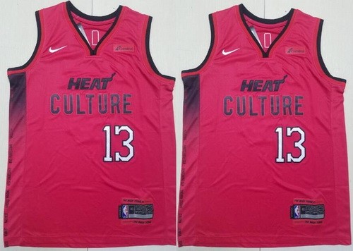 Men's Miami Heat #13 Edrice Adebayo Red 2024 City Sponsor Swingman Jersey