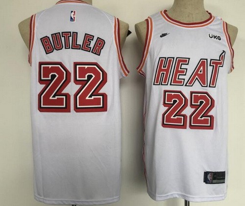 Men's Miami Heat #22 Jimmy Butler White 2022 Classic Icon Sponsor Swingman Jersey