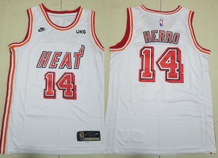 Men's Miami Heat #14 Tyler Herro White Classic 2022 Icon Sponsor Swingman Jersey