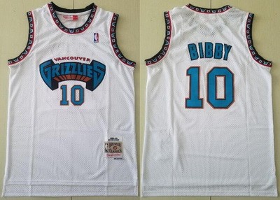 Men's Memphis Grizzlies #10 Mike Bibby White 1998 Throwback Swingman Jersey