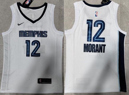 Men's Memphis Grizzlies #12 Ja Morant White 2022 Icon Swingman Jersey