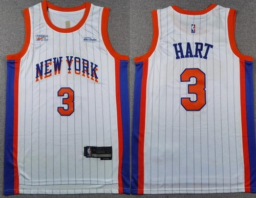 Men's New York Knicks #3 Josh Hart White 2024 City Swingman Jersey