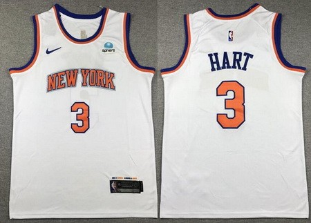 Men's New York Knicks #3 Josh Hart White Icon Sponsor Swingman Jersey