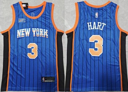 Men's New York Knicks #3 Josh Hart Blue 2023 City Swingman Jersey