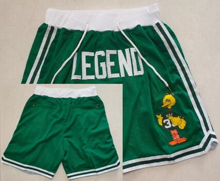 Men's Boston Celtics #33 Larry Bird Green Legend Just Don Shorts