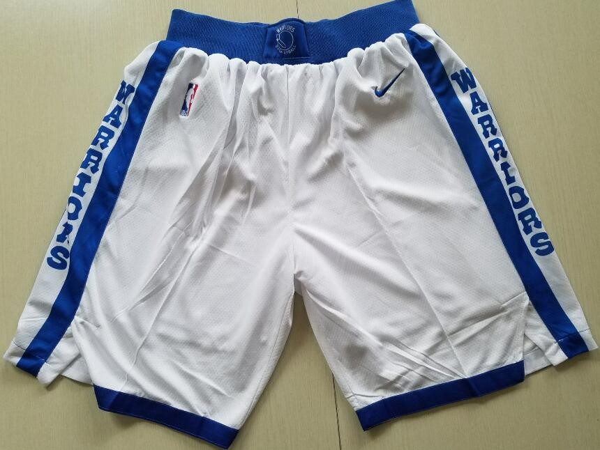 Men's Golden State Warriors White Throwback Swingman Shorts